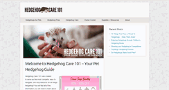 Desktop Screenshot of hedgehogcare101.com